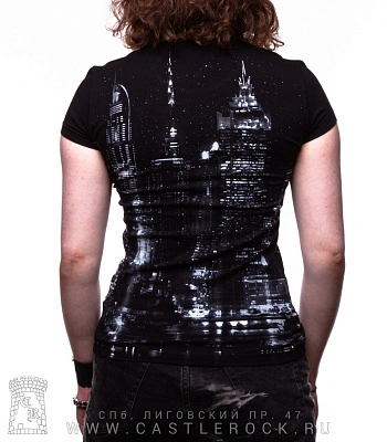 женская футболка город (светится)