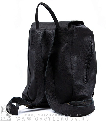 рюкзак кожаный o'skull черный (два кармана)