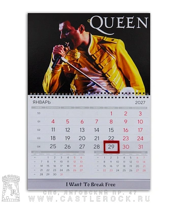 календарь настенный queen freddie mercury