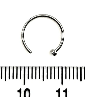 Кольцо для носа Сталь Разжимное со Стопором 0,8 х 10