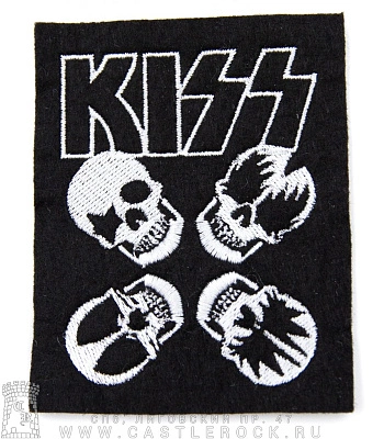 нашивка kiss (черепа, вышивка)