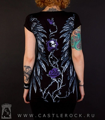 туника череп и розы "violet roses"