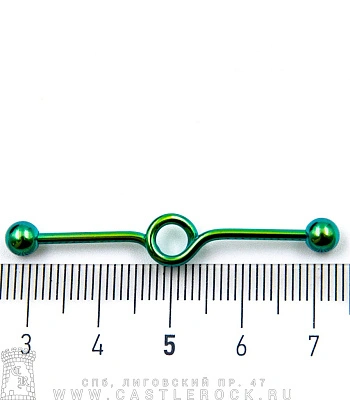 Штанга Индастриал Сталь Зеленая с Шариками и Витком 1,6 х 38 х 5/5