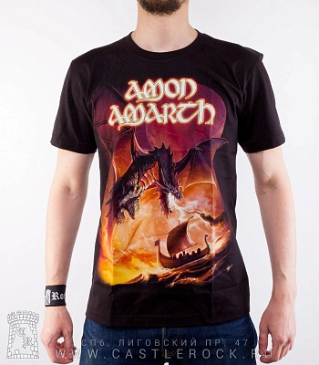 футболка amon amarth (дракон и драккар)