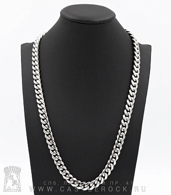 цепь стальная панцирная (звенья усеченные, округлые, ручная полировка, 10 мм)