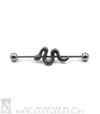 Штанга Индастриал Сталь с Шариками и Змейкой (средней) 1,2 х 38 х 5/5