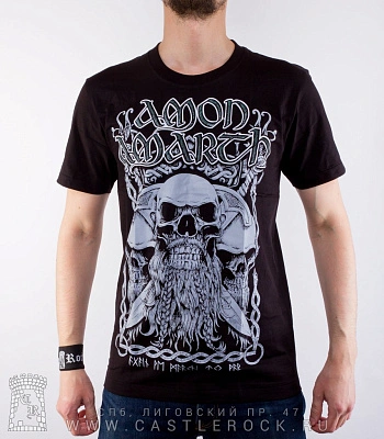 футболка amon amarth (череп викинга, принт большой)