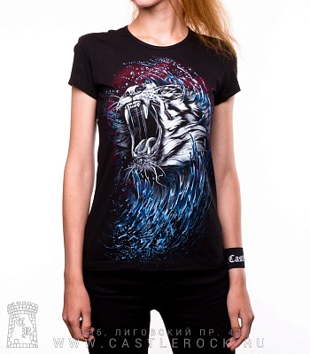 женская футболка тигр (светится)