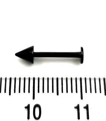 Лабрет Сталь Черный с Шипом 1,2 х 10 х 4