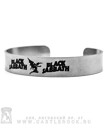 браслет стальной с гравировкой black sabbath