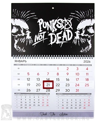 календарь настенный punks not dead (черепа)