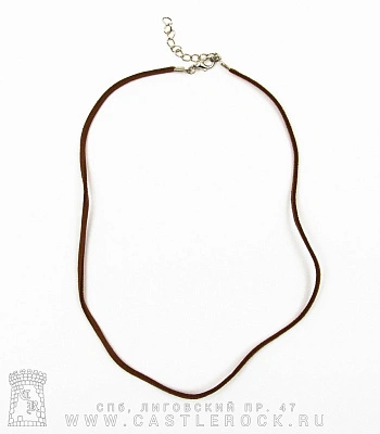 шнурок с застежкой коричневый (плоский)