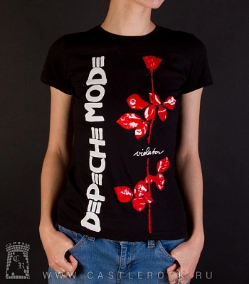 женская футболка depeche mode (роза)