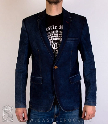 пиджак джинсовый синий темный