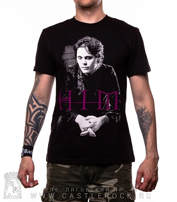 футболка him (ч/б, лого фиолетовое)