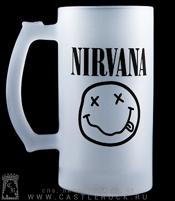кружка пивная стеклянная nirvana (смайл)