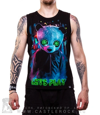 майка панда "lets play" (светится)