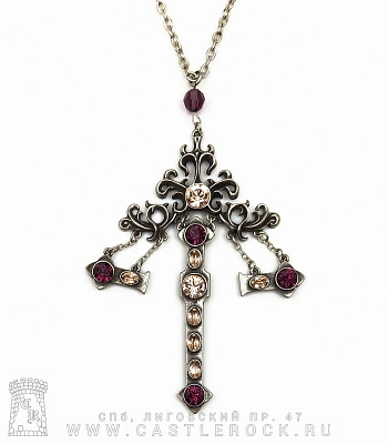 подвес alchemy gothic (алхимия готик) p566 the hanging cross of pressburg (камни розовые)