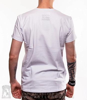 футболка девушка с вороном (белая, светится)