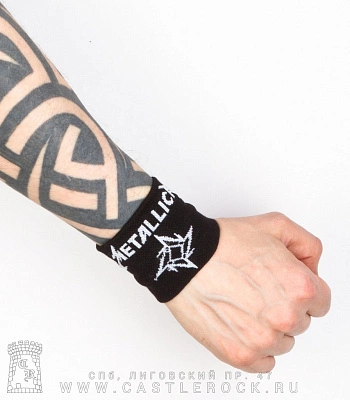 напульсник трикотажный metallica (ч/б)