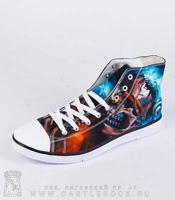 кеды скелет в очках и наушниках