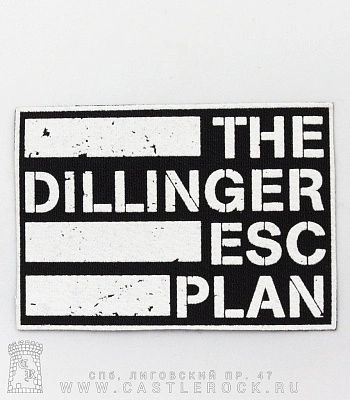 нашивка dillinger escape plan (надпись белая)