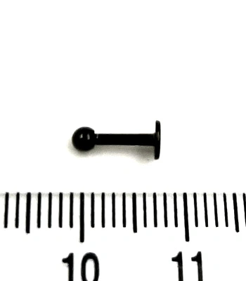 Лабрет Сталь Черный с Шариком 1,2 х 6 х 2,5