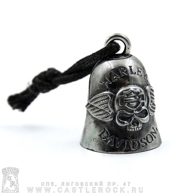 колокольчик-оберег harley-davidson (череп крылатый)