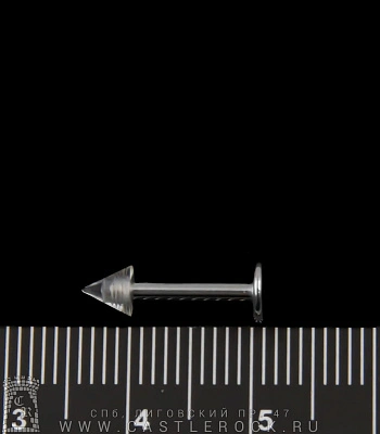 Лабрет Сталь с Акриловым Шипом (прозрачным) 1,6 х 10 х 4