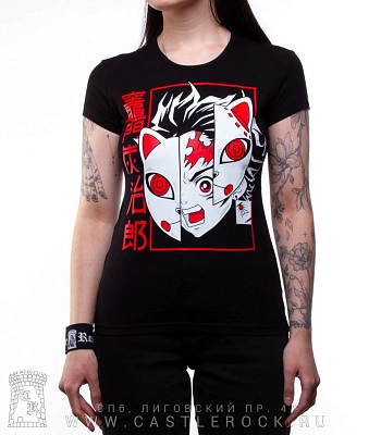 женская футболка тандзиро камадо (аниме, светится)