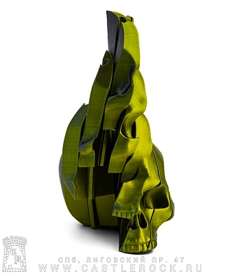 игрушка череп составной (3d печать, оливковая)