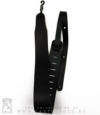 ремень для гитары кожаный черный lsgl4