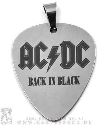 подвеска медиатор ac/dc "back in black"