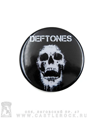 значок deftones (череп, ч/б)