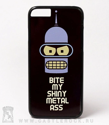 чехол для iphone futurama bender бендер "bite my shiny metal ass!"