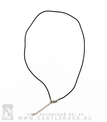 шнурок каучуковый с застежкой черный (тонкий)