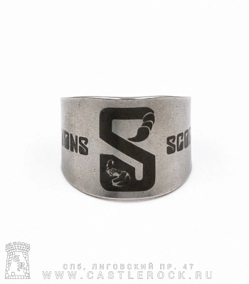 кольцо сталь с гравировкой scorpions (безразмерное)