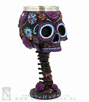 кубок череп santa muerte (розы фиолетовые)