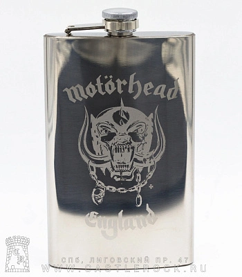 фляга стальная с гравировкой motorhead 10 oz