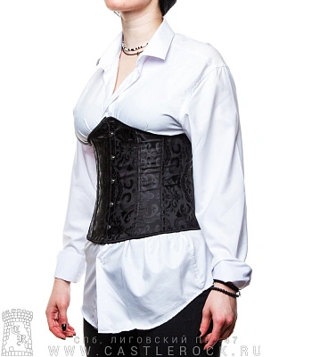 корсет под грудь (черный с узором)