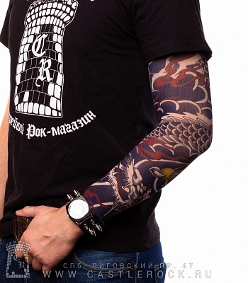 тату рукав дракон китайский с шаром