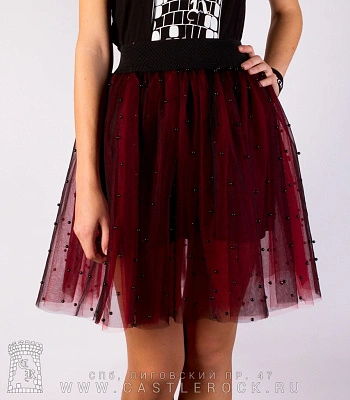 юбка из фатина c бусинами (красная)
