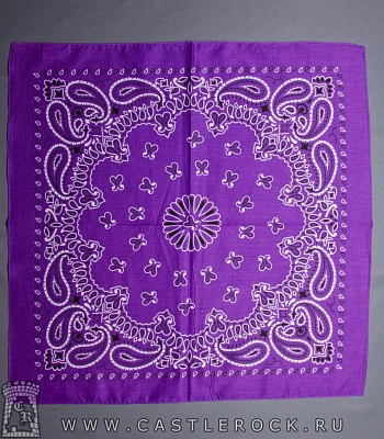 бандана классика фиолетовая (огурцы белые с черным)