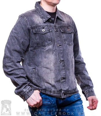 куртка джинсовая серая (потертая) k632 куртка джинсовая серая (потертая) k632