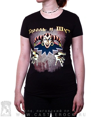 женская футболка король и шут (лого, светится)