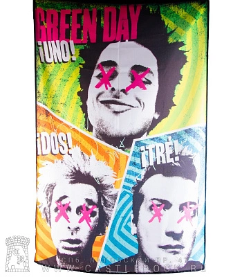 постер тканевый green day "uno! dos! tre!"