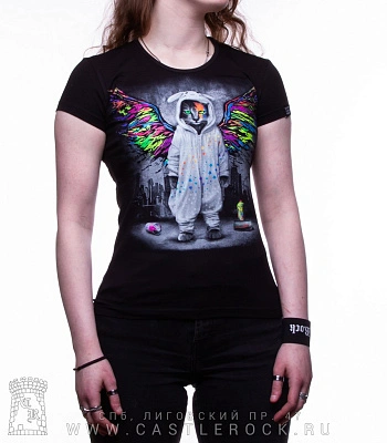 женская футболка кот в пижаме (светится)