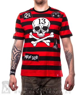 футболка княzz череп 13 (черно-красная)