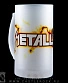 кружка пивная стеклянная metallica (надпись, молнии)