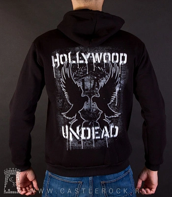 балахон на молнии hollywood undead (лого, ч/б)